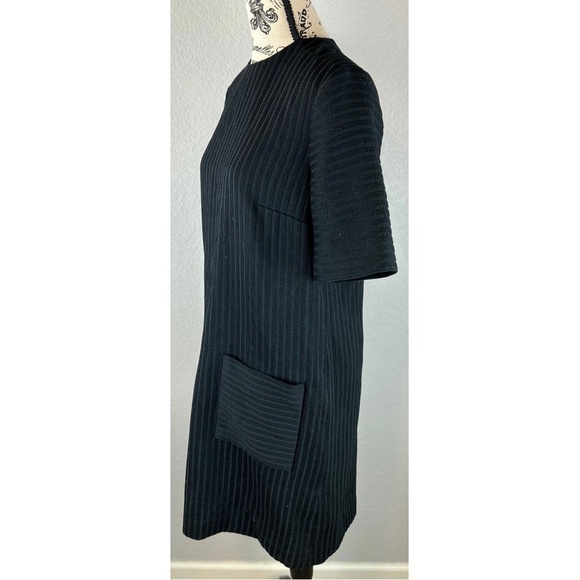 Lyn Devon Black Silk/Cotton Blend Pocket Shift Dress, size Medium - Picture 3 of 8